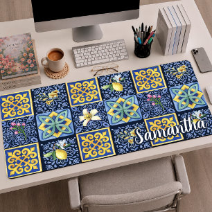 Carrelage vibrant bleu sarcelle motif sicilien Cit