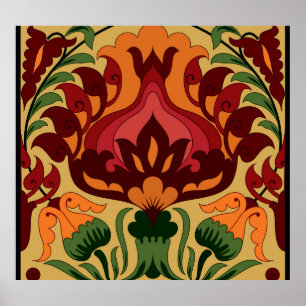 Carrelage vintage, décoration Art Nouveau.