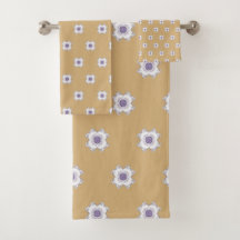 Carrelé violet or à l'aspect floral Fractal Art Or