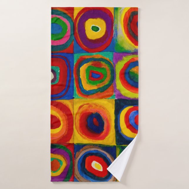 Carrés avec cercles, Abstraits, Wassily Kandinsky (Serviette de bain)