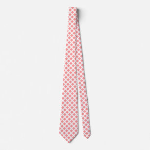 Carrés diagonaux - Rose pâle sur Cravate blanc