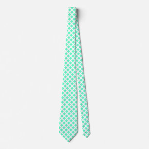 Carrés diagonaux - Turquoise sur Cravate blanche