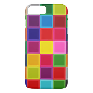Carrés multicolores Girly iPhone 7 Plus Coque