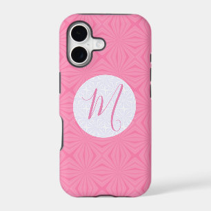 Carrés ondulés rose doux Initiale personnalisée
