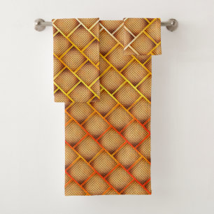 Carrés orange et ocre avec lancer abstrait d'échec