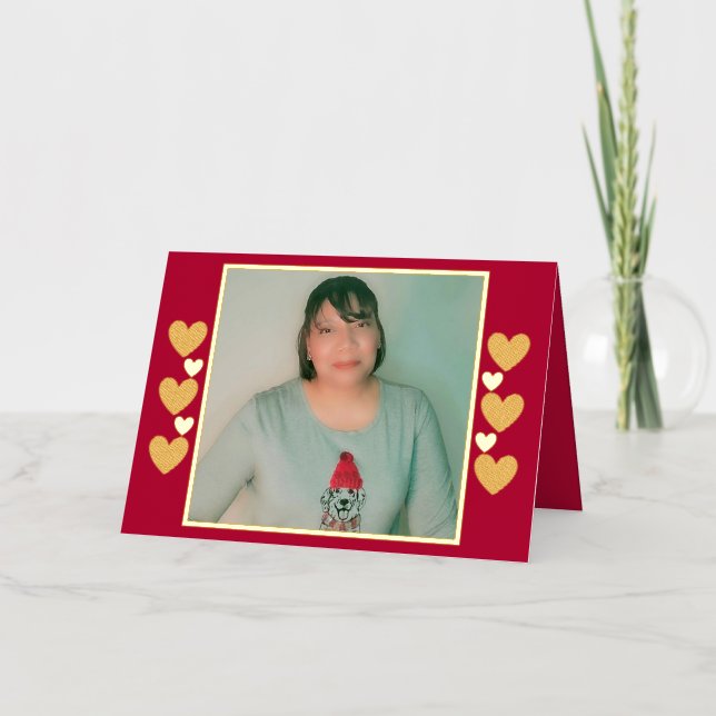 Carres personnalisées Photo Gold Foil Plier Carte (Recto)
