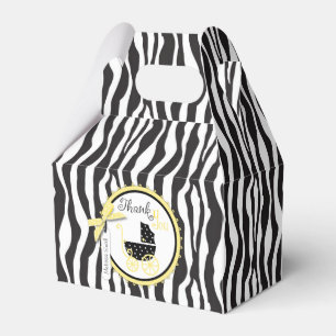 Carriage and Zebra Print Baby Shower Gift Box