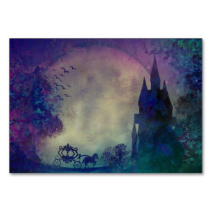 Carriage at sunset table card