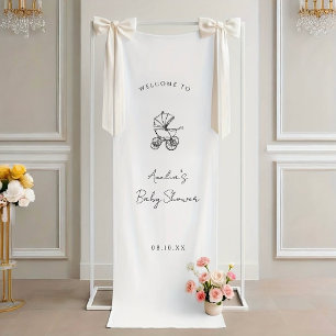 Carriage Baby Shower Welcome Banner