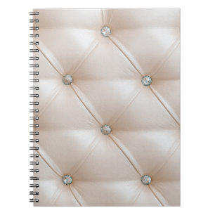 Carriage furniture upholstery in light beige leath notebook