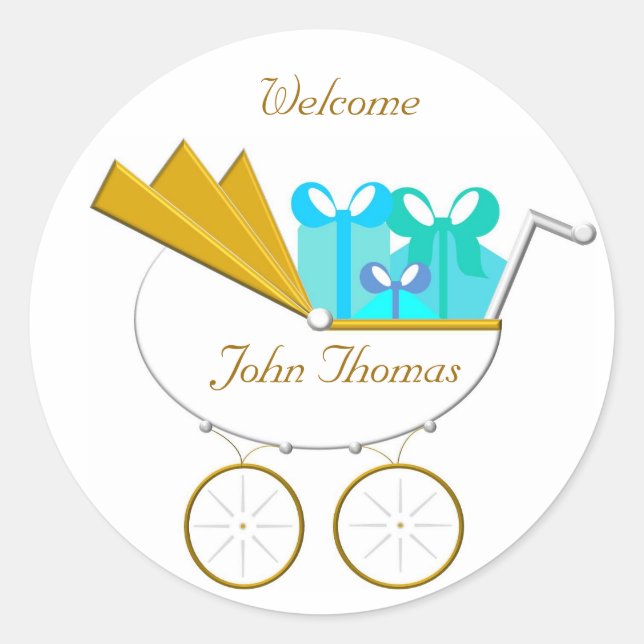 Carriage Invitation, Welcome Classic Round Sticker (Front)