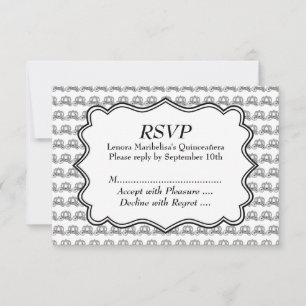 Carriage Pattern Quinceanera RSVP Card