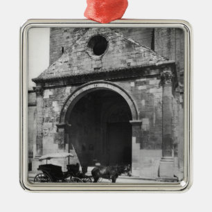 Carriage Waiting before porch of cathedral Metal Ornament