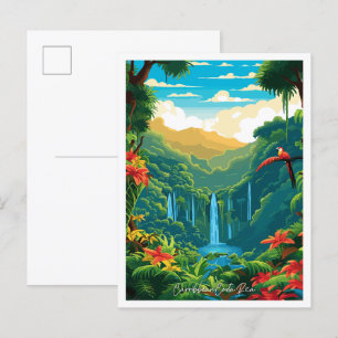 Carribbean Costa Rica vintage travel  Postcard