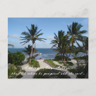 Carribean Ocean View in Belize Save the Date Announcement Postcard