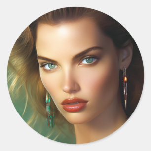Carrie, 80's Femme Fatale Classic Round Sticker