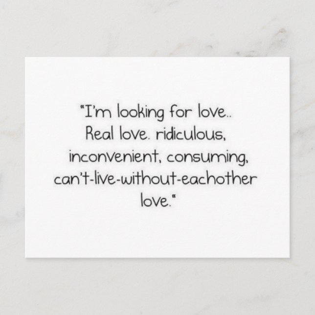 Carrie Bradshaw: "I'm looking for love" Postcard (Front)