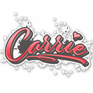 Carrie red Heart Graffiti Sticker