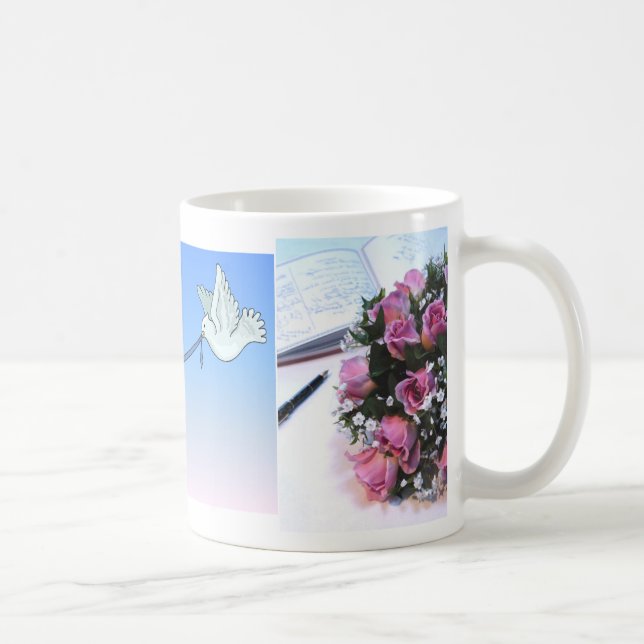 Carrier Doves & Wedding Symbols Favour Mug (1) (Right)