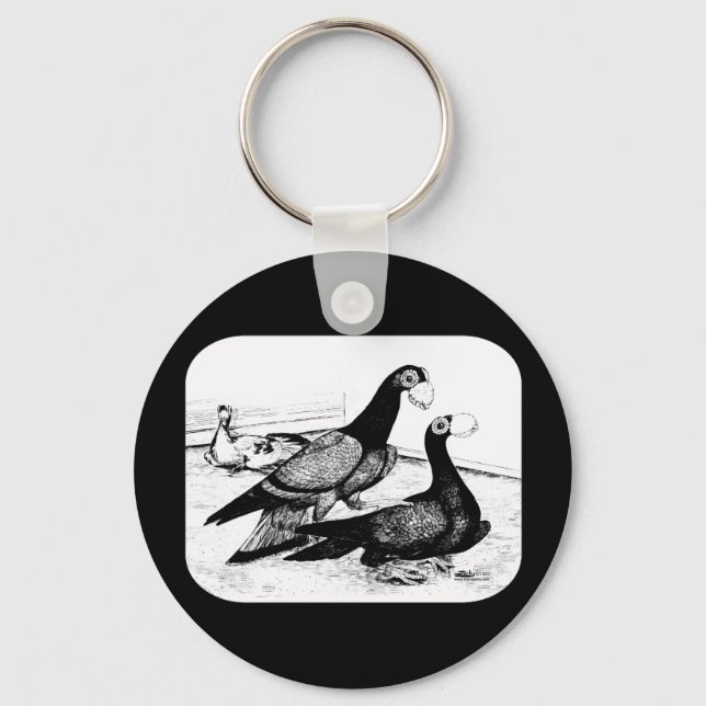 Carrier Pigeons Loft Scene 1980 Keychain (Front)