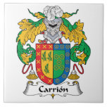 Carrion Family Crest Tile<br><div class="desc">Carrion Coat Of Arms</div>