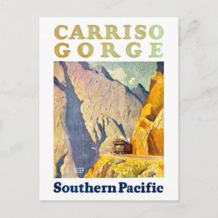 Carriso Gorge USA Vintage Travel Poster Restored Postcard
