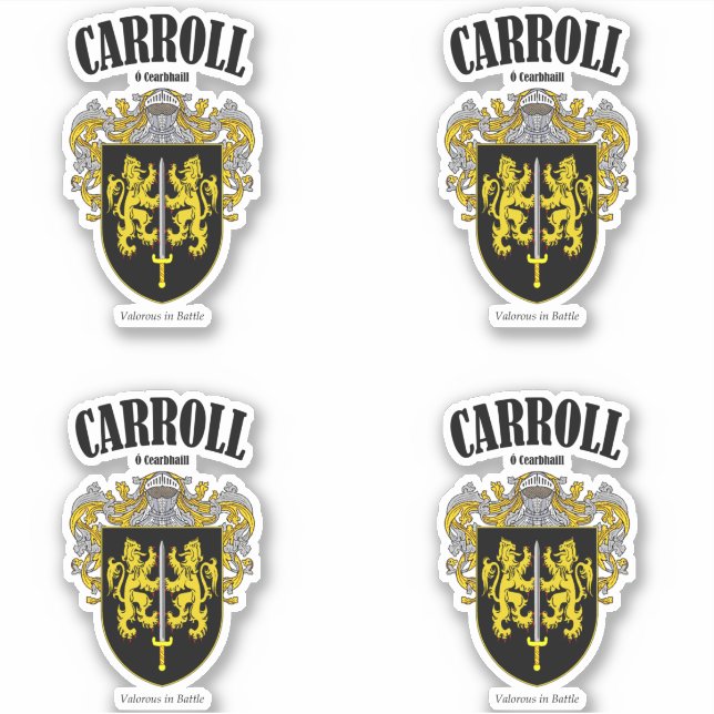 Carroll Crest Irish Translation & Meaning (x4) (Front)
