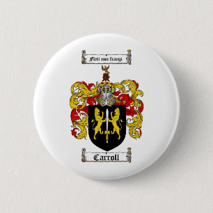 CARROLL FAMILY CREST -  CARROLL COAT OF ARMS 2 INCH ROUND BUTTON