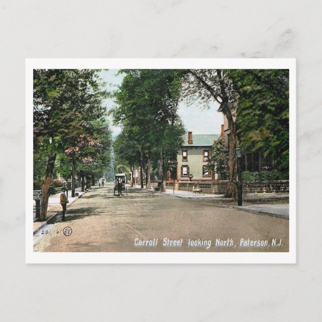 Carroll Street, Paterson, New Jersey Vintage Postcard (Front)