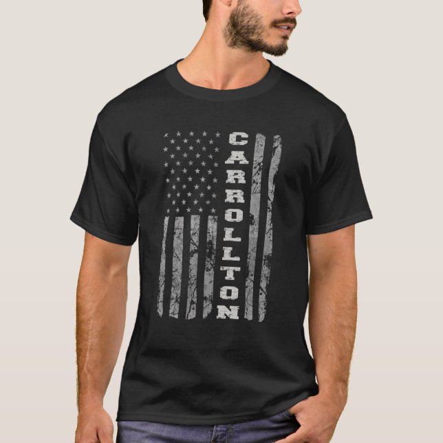 Carrollton Texas American Flag T-Shirt (Front)