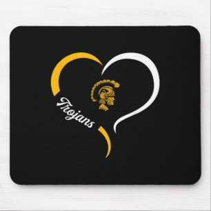 Carrollton Trojans Logo Half Heart Slogan Hs Mouse Pad