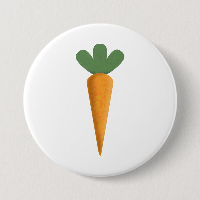 Carrot 3 Inch Round Button (Front)