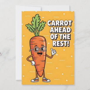 Carrot Ahead of the Rest veggie lover healthy food Thank You Card