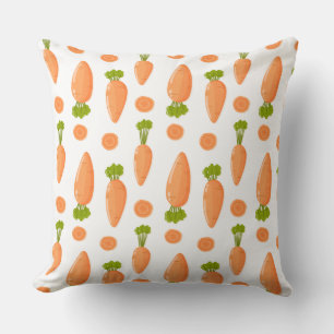 Carrot and slice pattern throw pillow