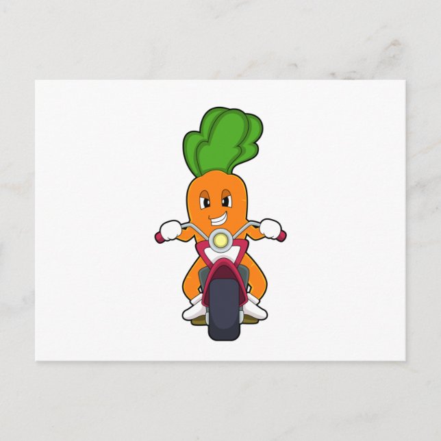 Carrot as Biker with Motorcycle.PNG Postcard (Front)