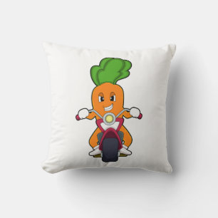 Carrot as Biker with Motorcycle.PNG Throw Pillow