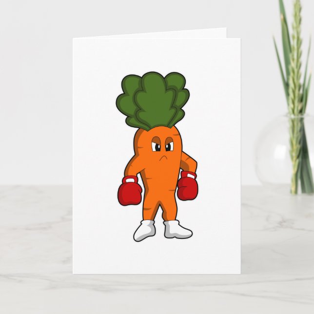 Carrot as Boxer with Boxing gloves Card (Front)