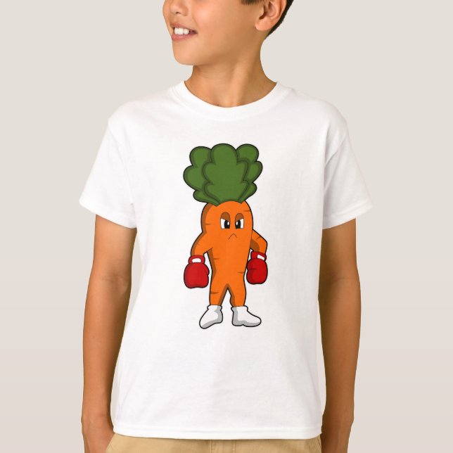Carrot as Boxer with Boxing gloves T-Shirt (Front)