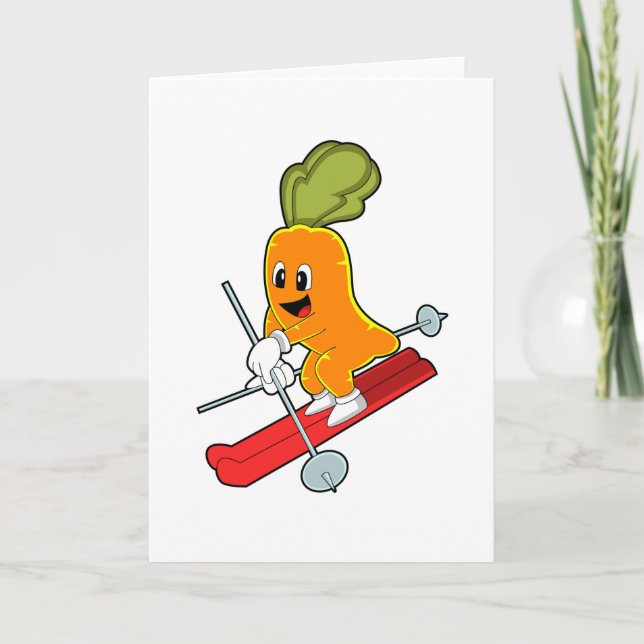 Carrot as Skier with Ski Card (Front)