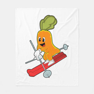 Carrot as Skier with Ski Fleece Blanket