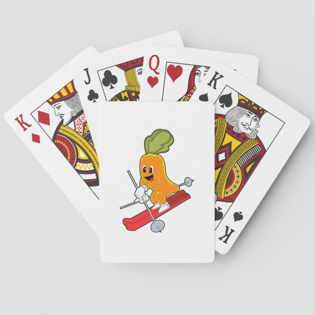 Carrot as Skier with Ski Playing Cards (Back)