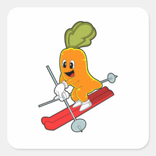 Carrot as Skier with Ski Square Sticker