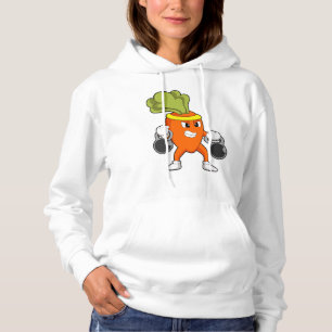 Carrot at Fitness with Dumbbells Hoodie