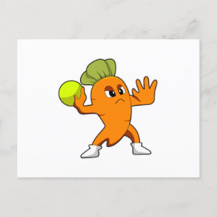 Carrot at Handball player with Handball Postcard