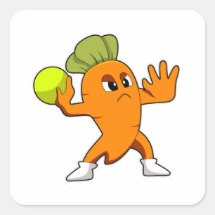 Carrot at Handball player with Handball Square Sticker