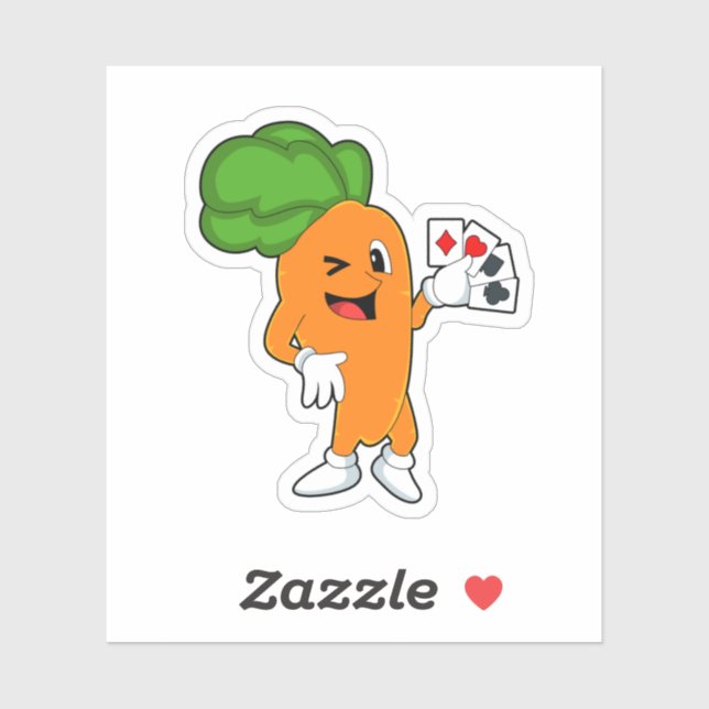 Carrot at Poker with Poker cards (Sheet)