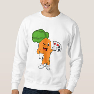 Carrot at Poker with Poker cards Sweatshirt