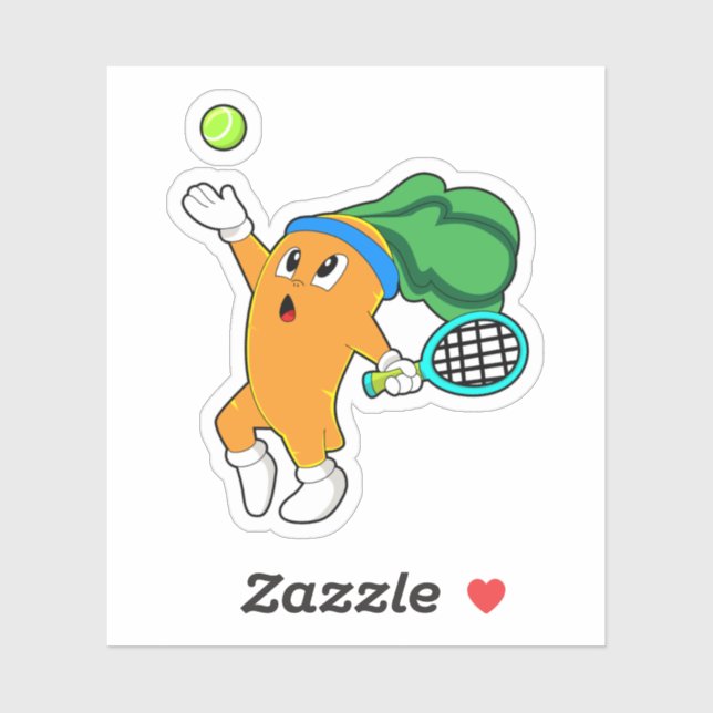 Carrot at Tennis with Tennis racket (Sheet)