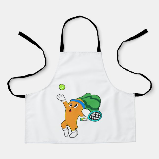 Carrot at Tennis with Tennis racket Apron (Front)