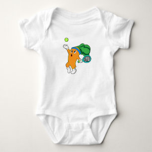 Carrot at Tennis with Tennis racket Baby Bodysuit